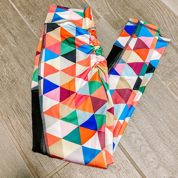 Jed North Colorful Geometric Print Leggings Ruched Butt Women’s Size XS - Picture 2 of 9